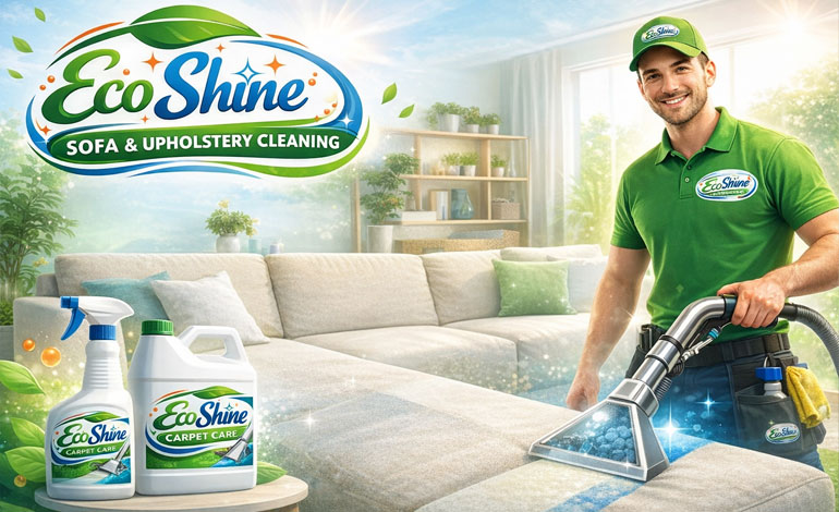 Professional sofa deep cleaning service by Eco Shine